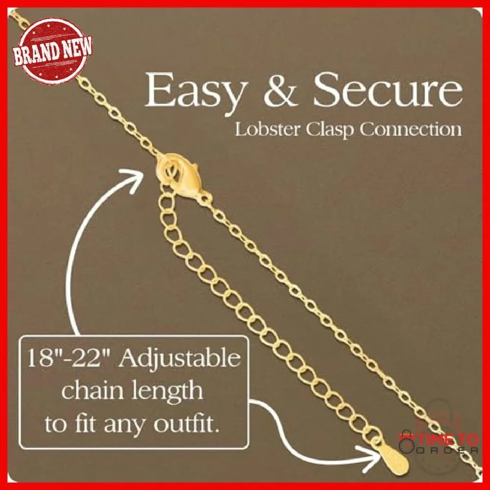 Adjustable Gold-Plated Daughter Necklace with Heartfelt Message Gift Box